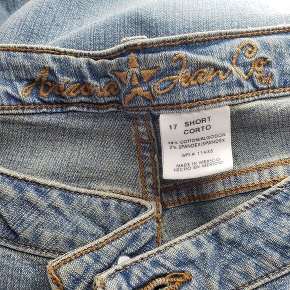 Arizona Jeans Women's Size 17 Mid-Rise Short Light Wash Stone Wash Altered Hem - Picture 8 of 8